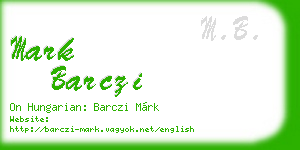 mark barczi business card
