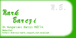 mark barczi business card